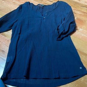 Eddie Bauer Sheer Navy Blouse